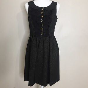 Kensie Black and Gold Metallic Sleeveless Dress